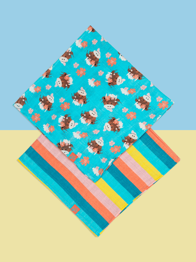 Bonnie Highland Cow Muslin Squares - Blade & Rose UK