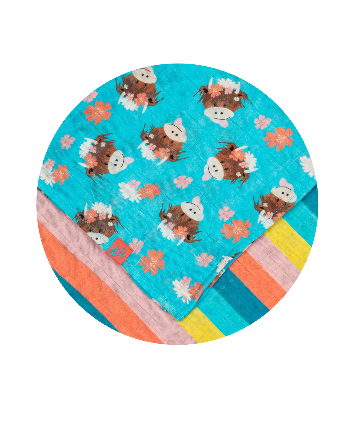 Bonnie Highland Cow Muslin Squares