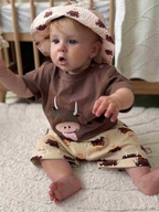 Neutral Highland Cow Muslin Shorts