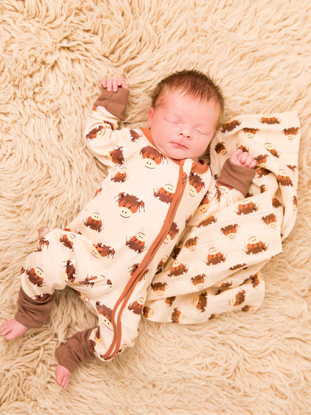 Neutral Highland Cow Romper Playsuit