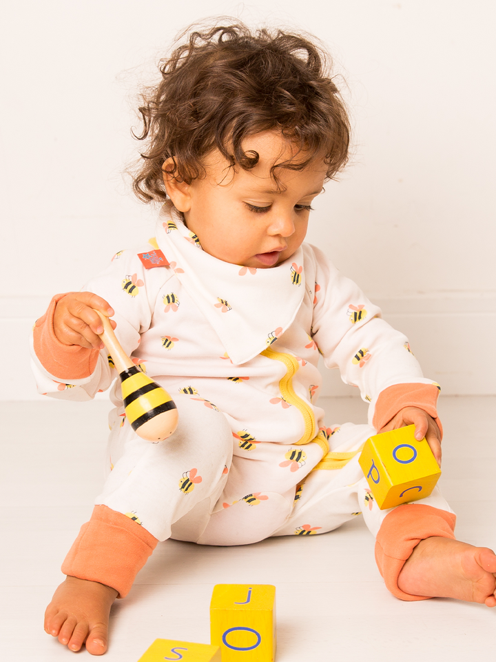 Honey Bee Romper & Bib Gift Box Set