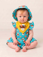 Bonnie Highland Cow Yellow Muslin Bib