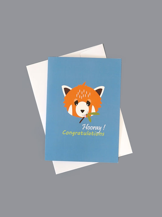 Chip the Red Panda Congratulations Card Blade & Rose UK